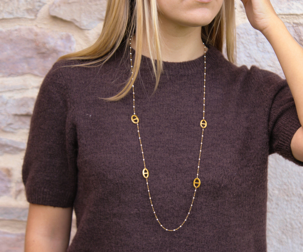 Adriana | Collier sautoir en acier inoxydable