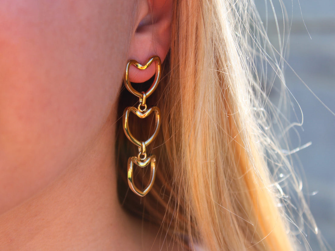 Aimée | Boucles d'oreilles coeur en acier inoxydable