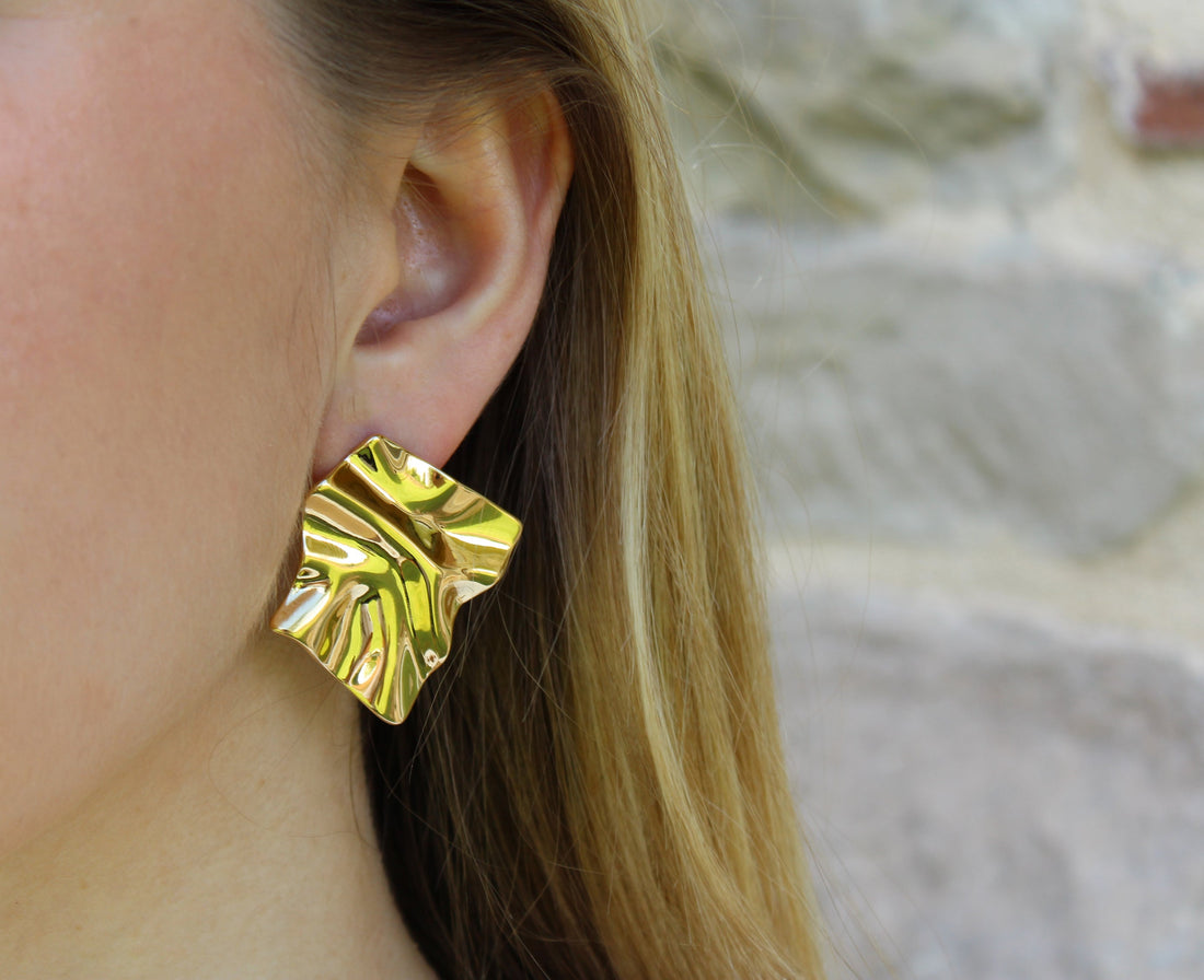 Andie | Boucles d'oreilles effet froissé en acier inoxydable