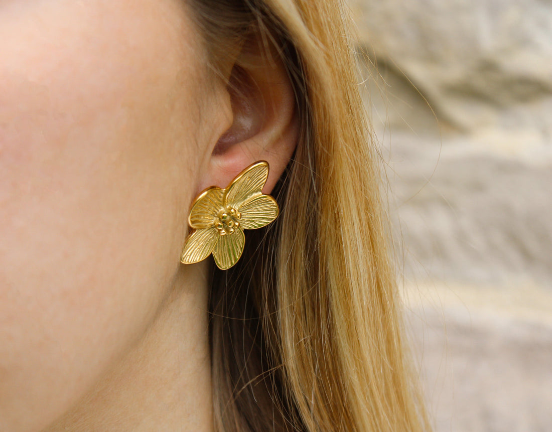 Anastasia | Boucles d'oreilles fleurs en acier inoxydable