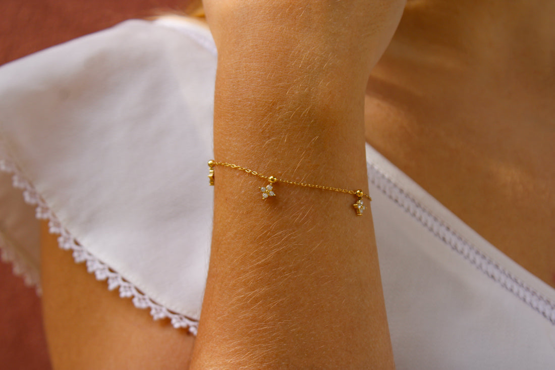 Athena | Bracelet en acier inoxydable et zircons