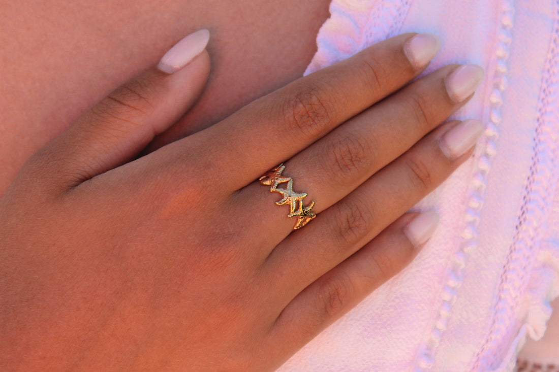 Calista | Bague étoile en acier inoxydable