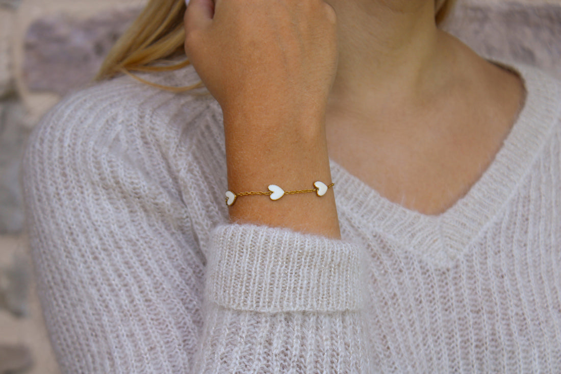 Celestine | Bracelet coeur en acier inoxydable
