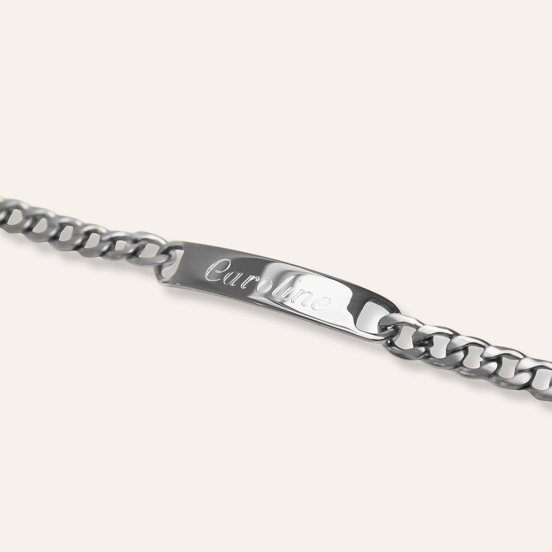 Chance | Bracelet gourmette gravure personnalisée en acier inoxydable