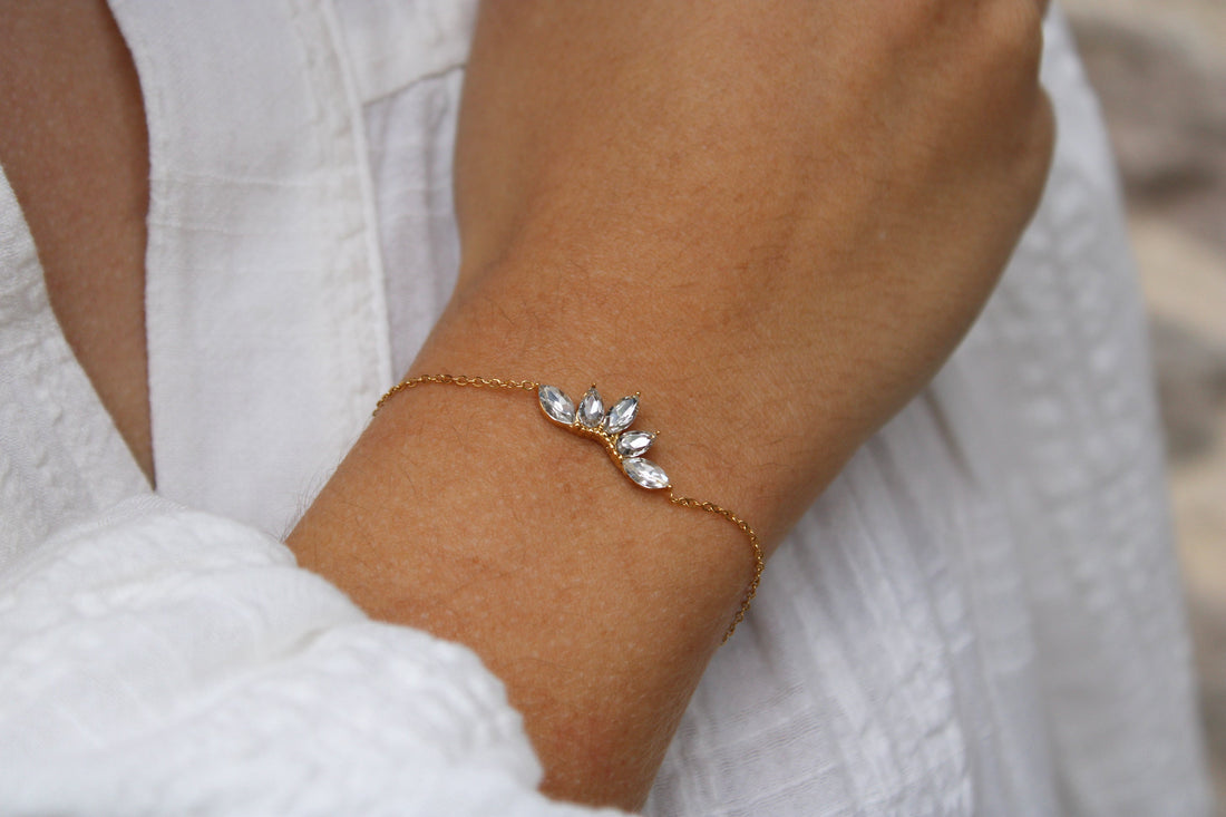 Clémence | Bracelet en acier inoxydable et zircons