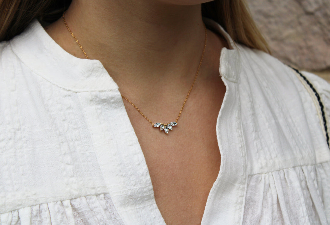 Clémence | Collier en acier inoxydable et zircons