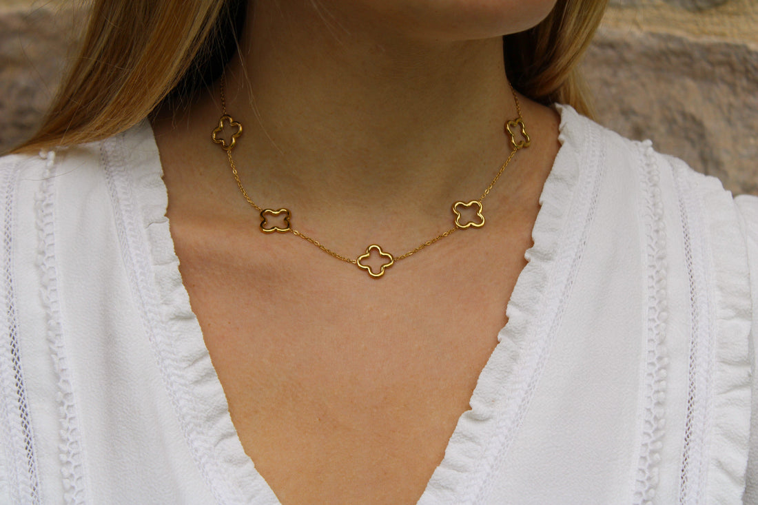 Catherine | Collier trèfles en acier inoxydable