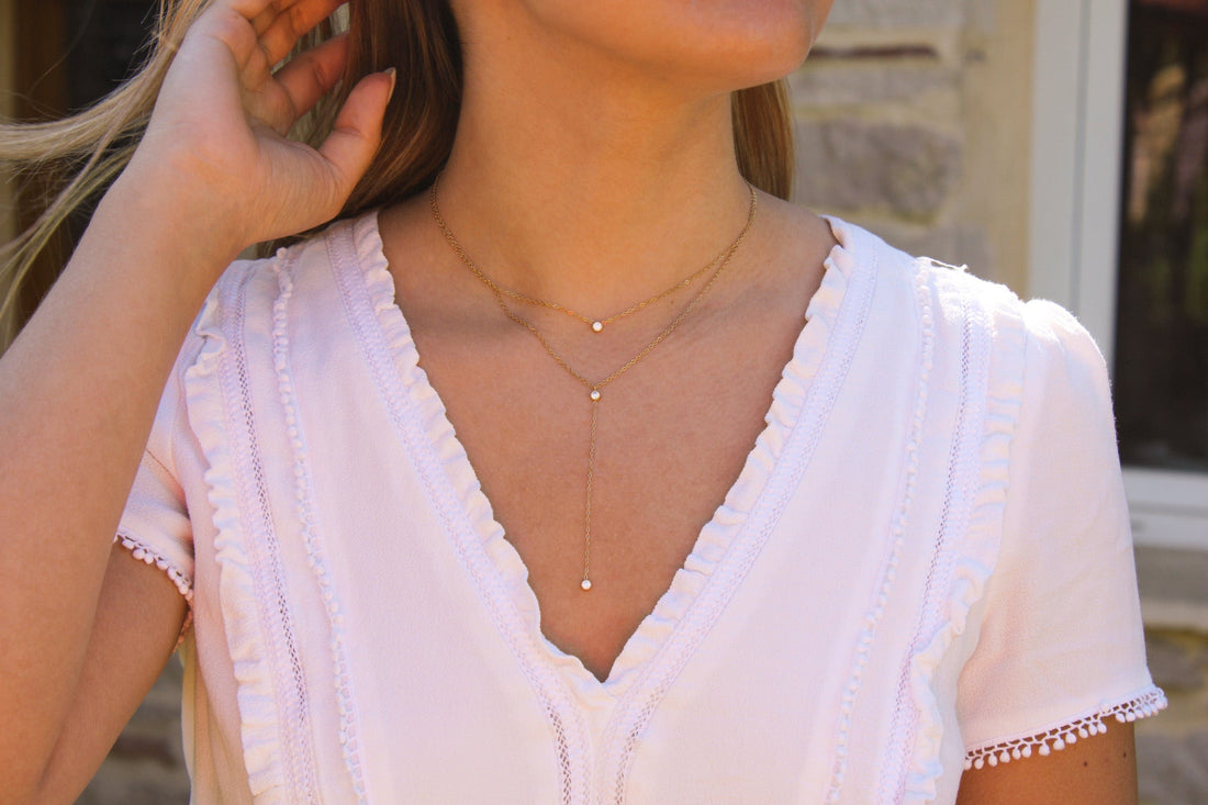 Daphnée | Collier en acier inoxydable et zircons