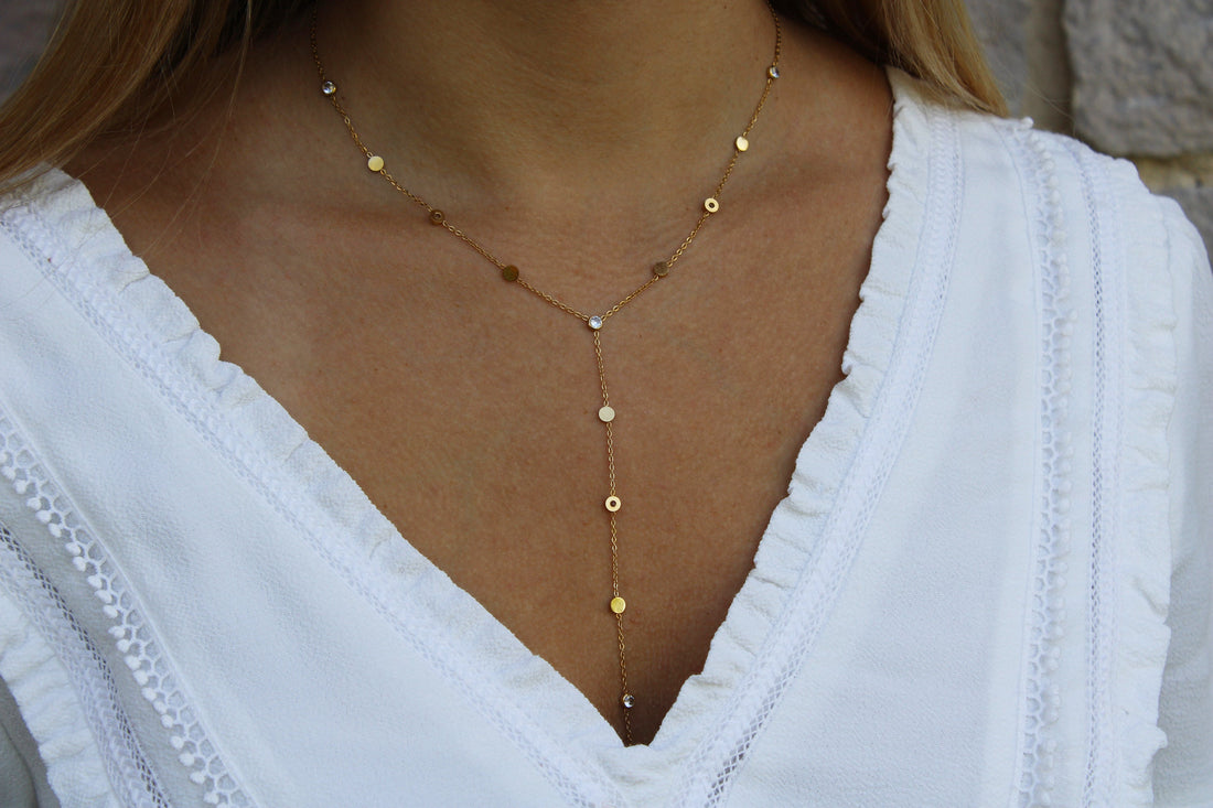 Faustine | Collier en acier inoxydable et zircons