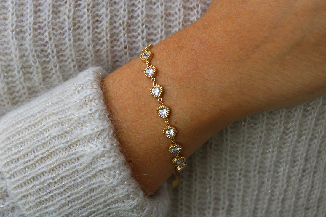 Isadora | Bracelet en acier inoxydable et zircons