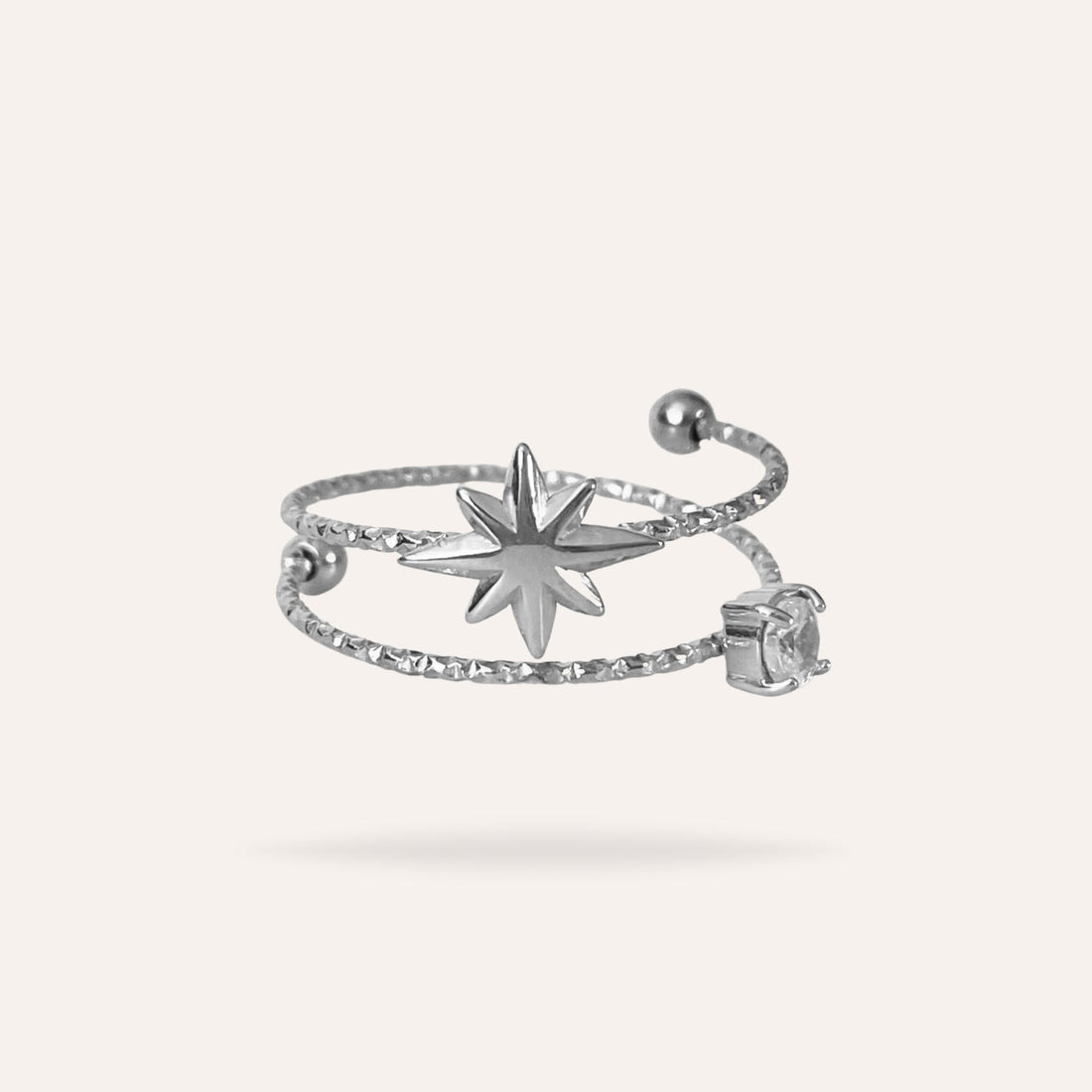LAURA | Bague en acier inoxydable et zircon