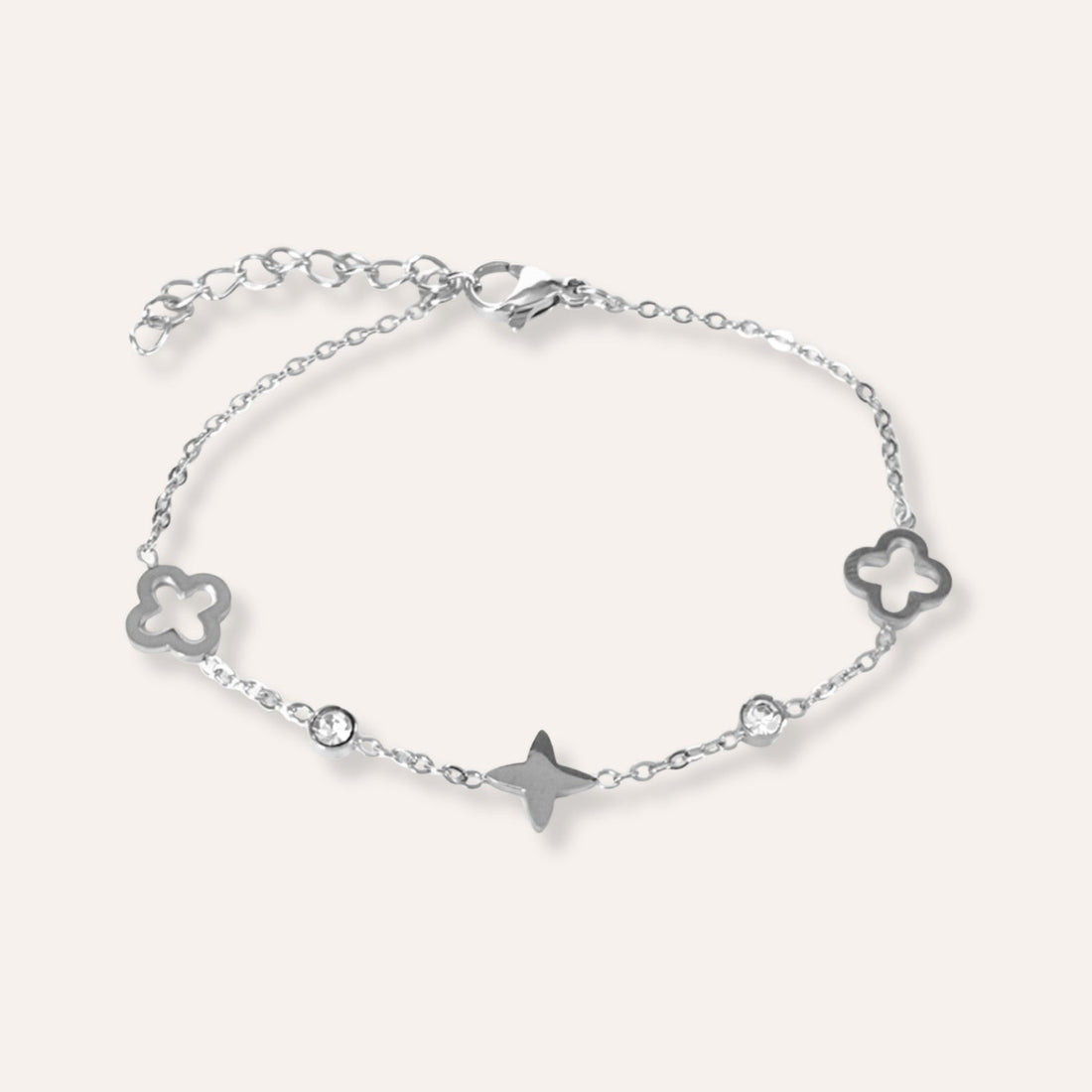 Léna | Bracelet en acier inoxydable et zircons