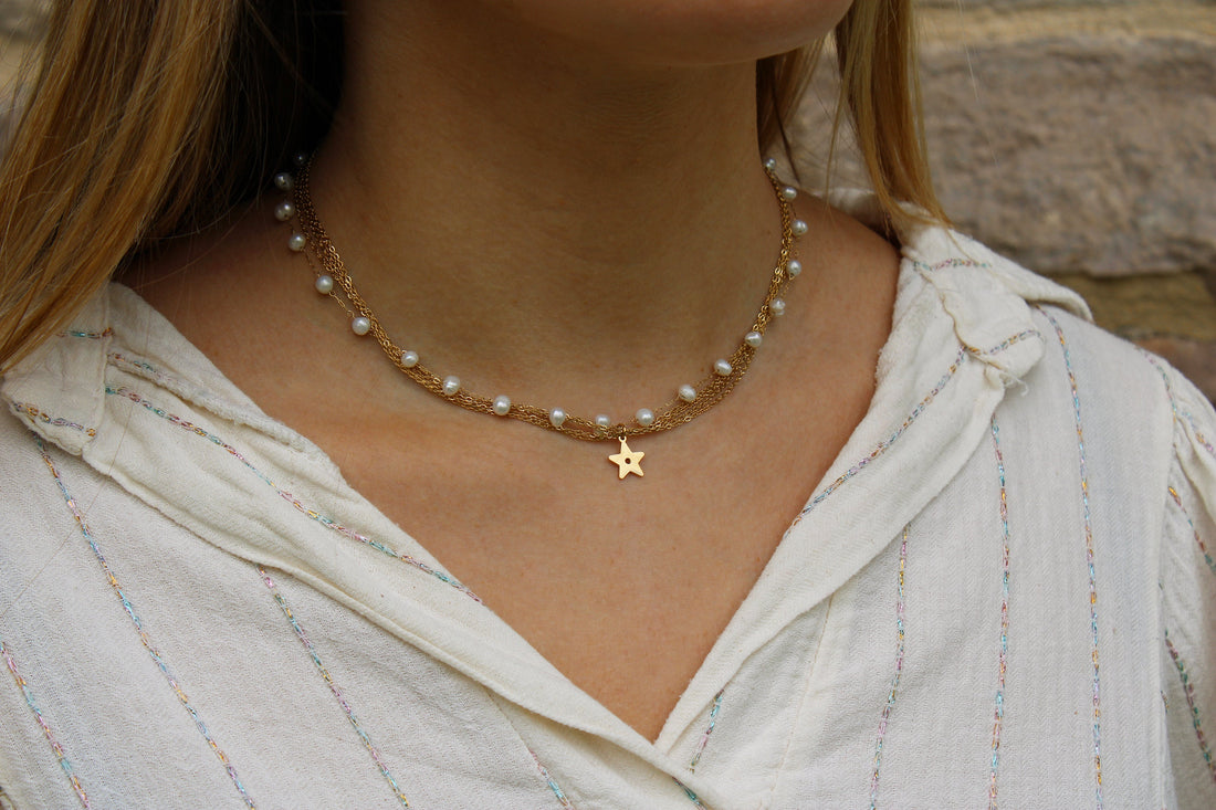 Lilou | Collier en acier inoxydable et perles d'eau douce