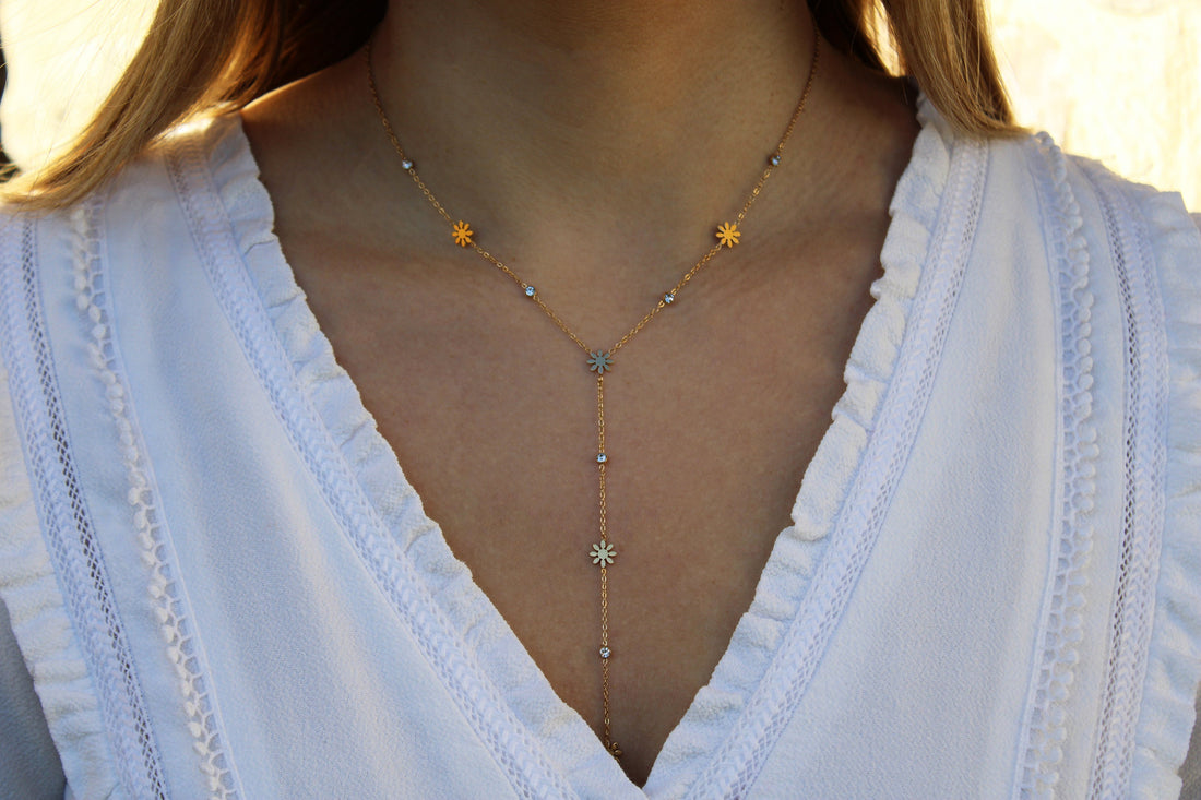 Lily | Collier en acier inoxydable et zircons