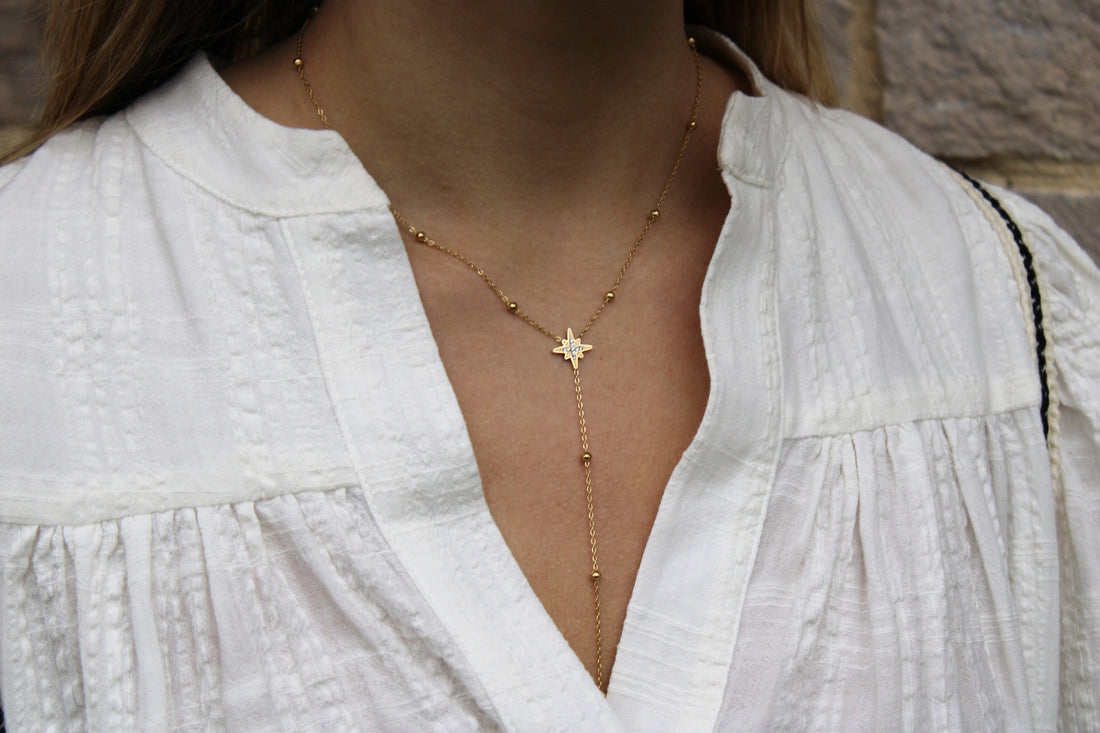 Lina | Collier en acier inoxydable et zircons