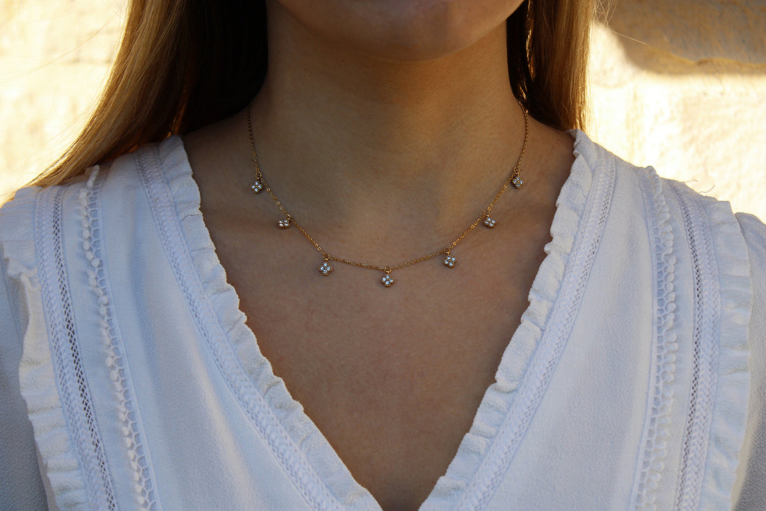 Livia | Collier trèfles en acier inoxydable
