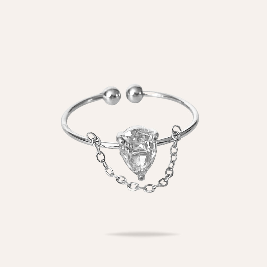 Lily | Bague en acier inoxydable et zircon