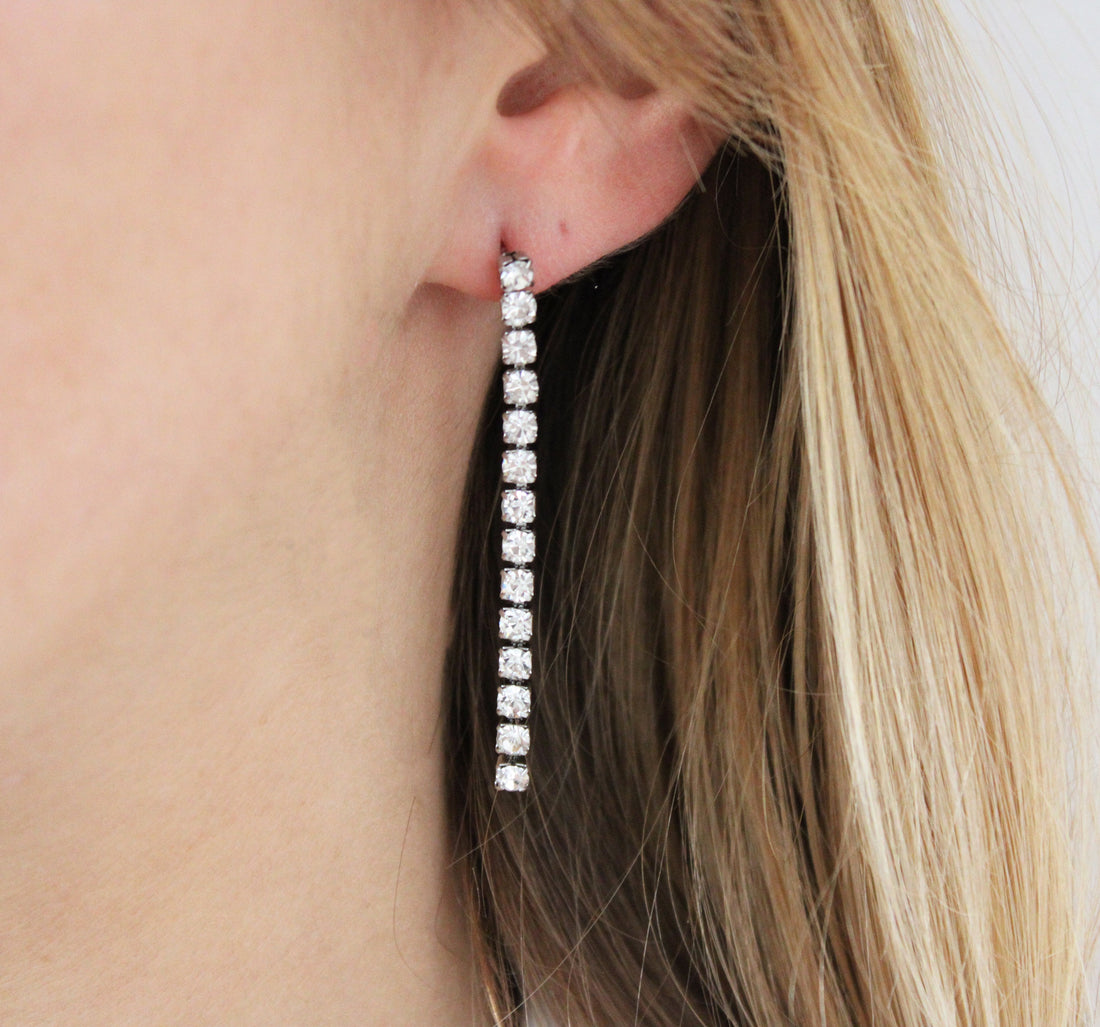 Marie | Boucles d'oreilles en acier inoxydable et zircons