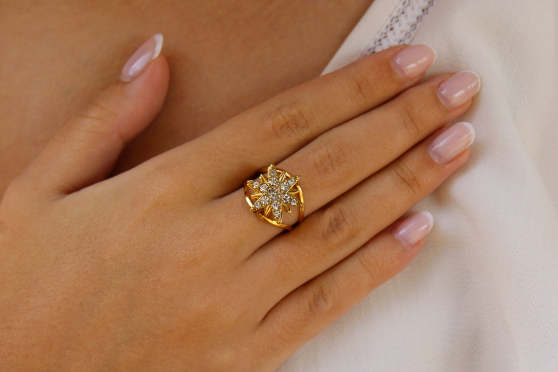 Marilou | Bague anti-stress en acier inoxydable et zircons