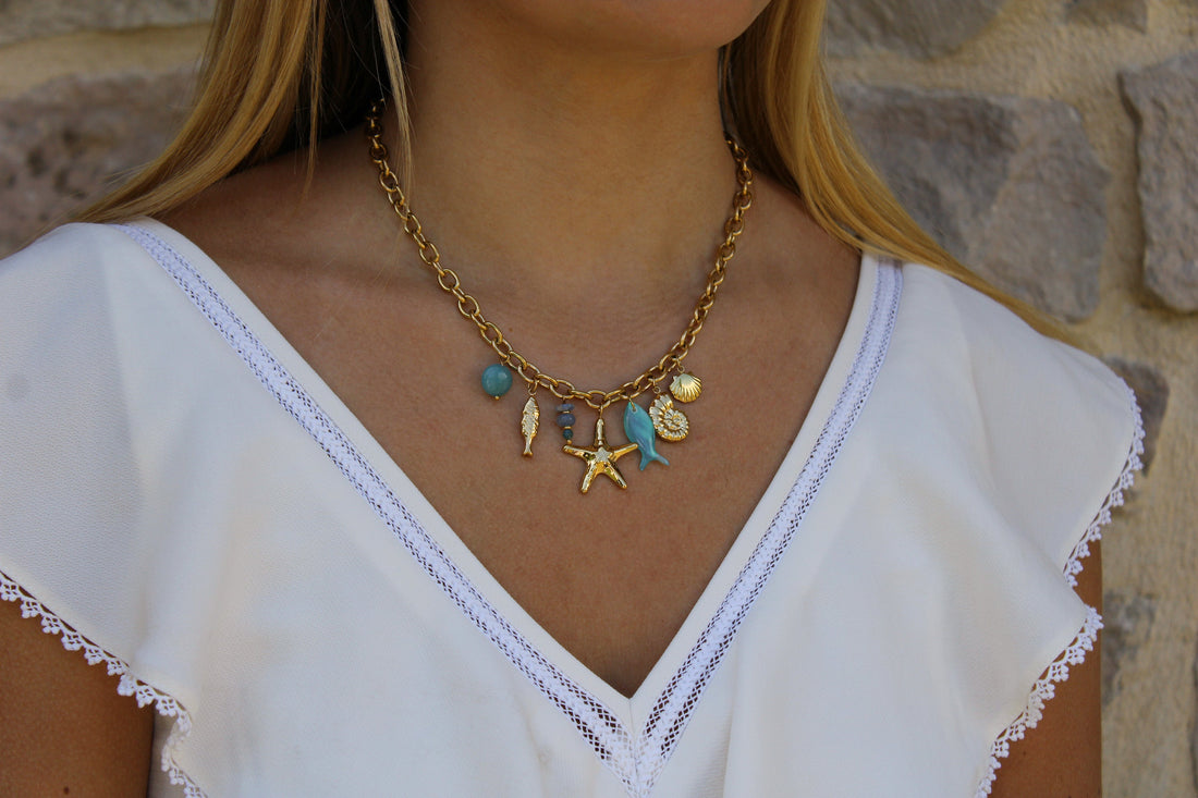 Marina | Collier breloques en acier inoxydable