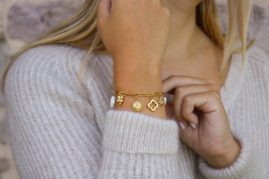 Miel | Bracelet charms en acier inoxydable