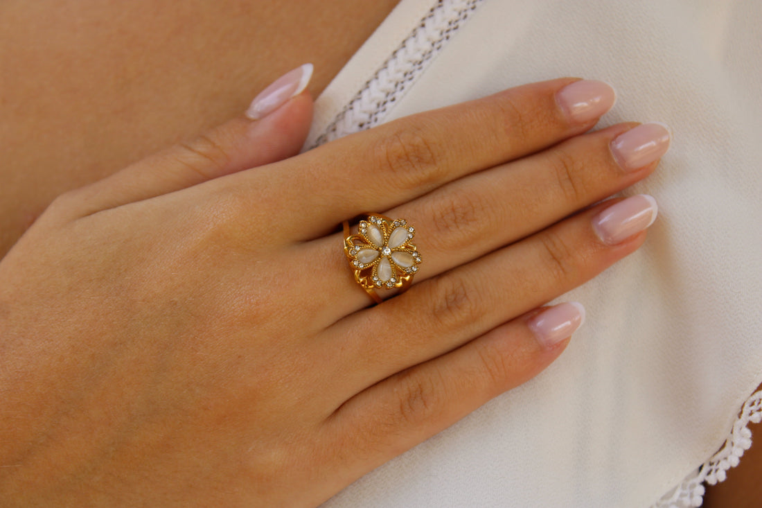 Mina | Bague anti-stress en acier inoxydable et zircons