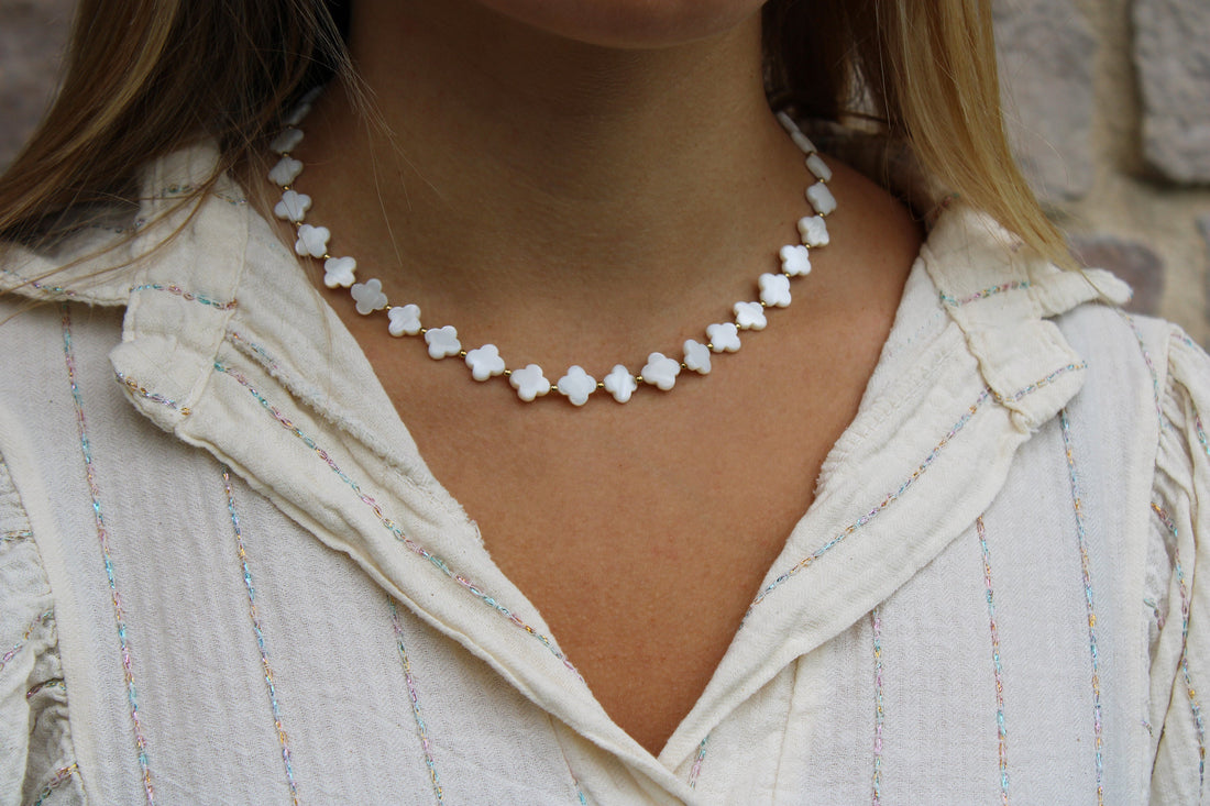 Naia | Collier en acier inoxydable et pierre naturelle
