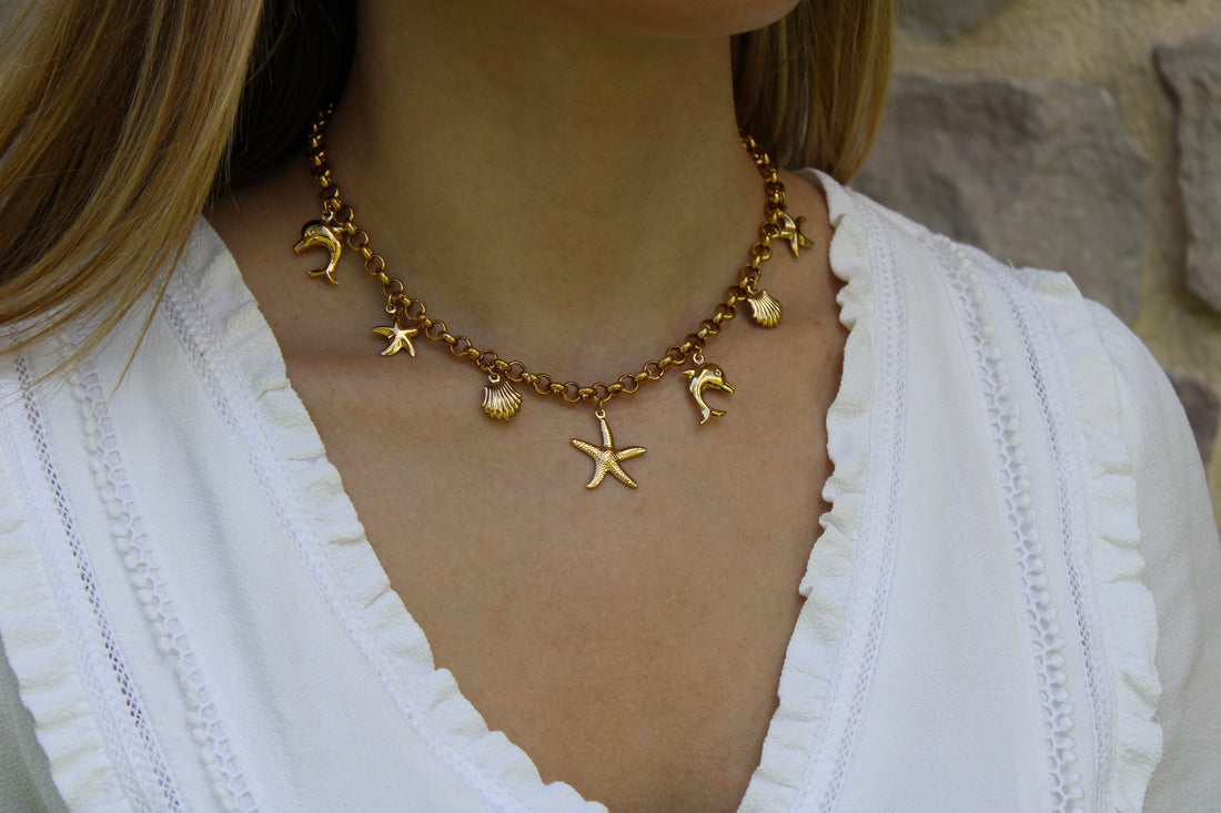 Nélia | Collier breloques et charms en acier inoxydable