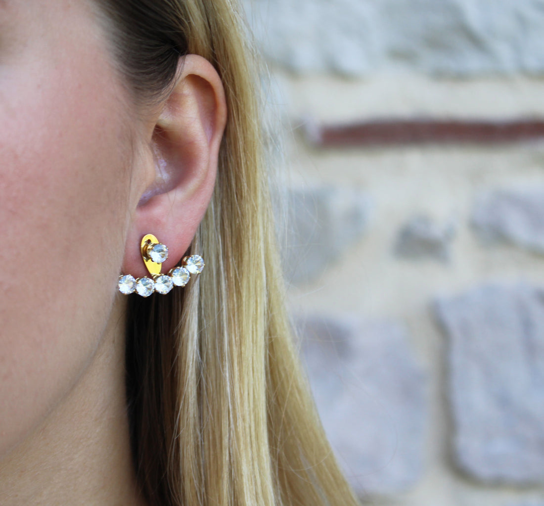 Noémie | Boucles d'oreilles en acier inoxydable et zircons
