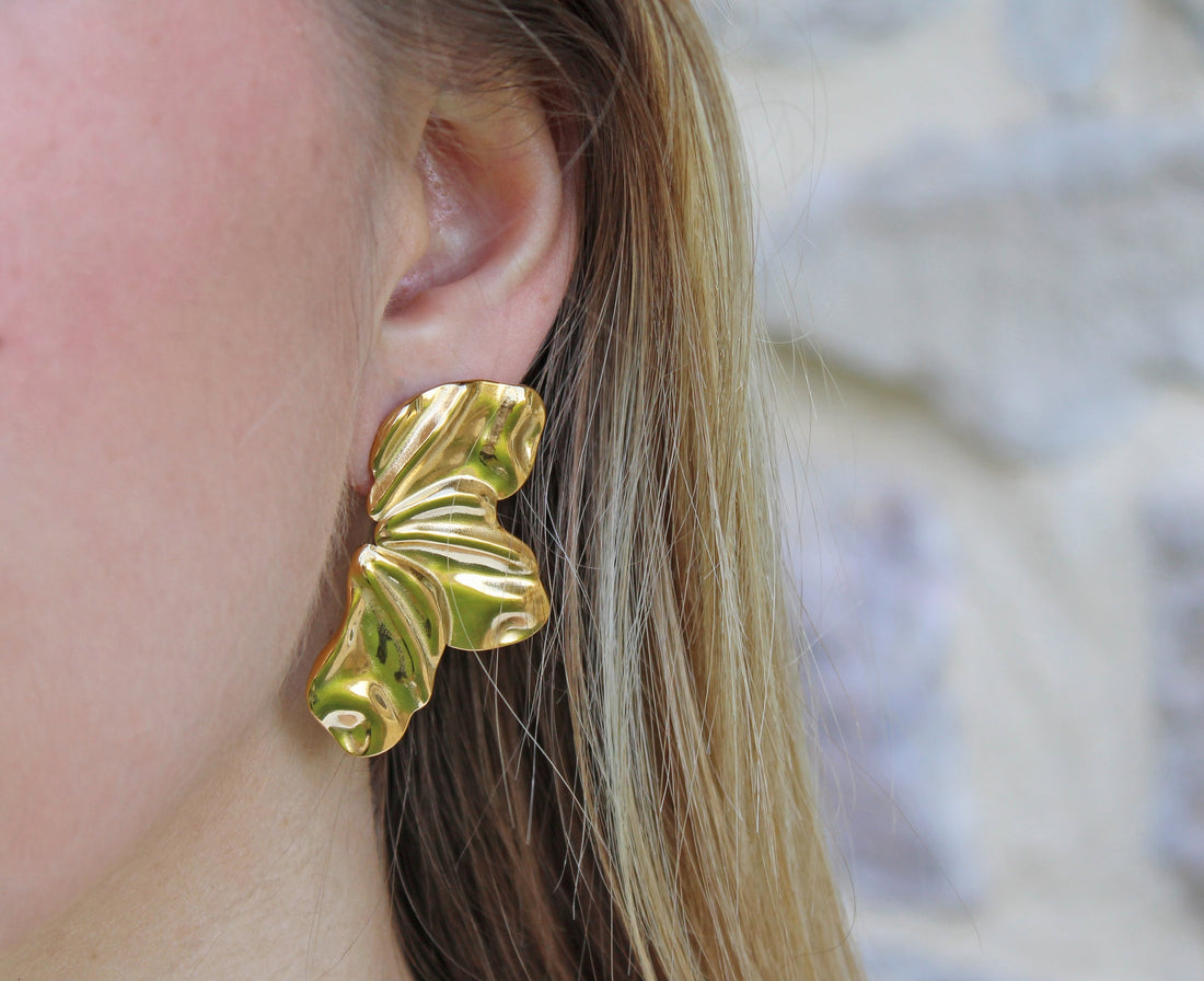 Paola | Boucles d'oreilles fleurs en acier inoxydable