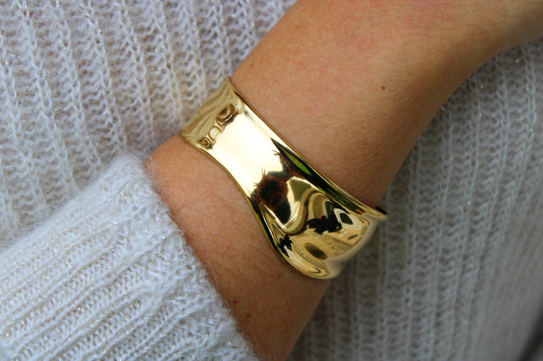 Rafaelle | Bracelet jonc martelé en acier inoxydable