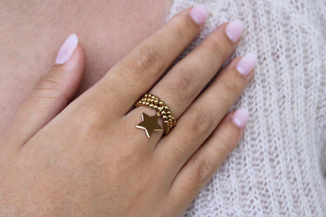 Star | Bague en acier inoxydable