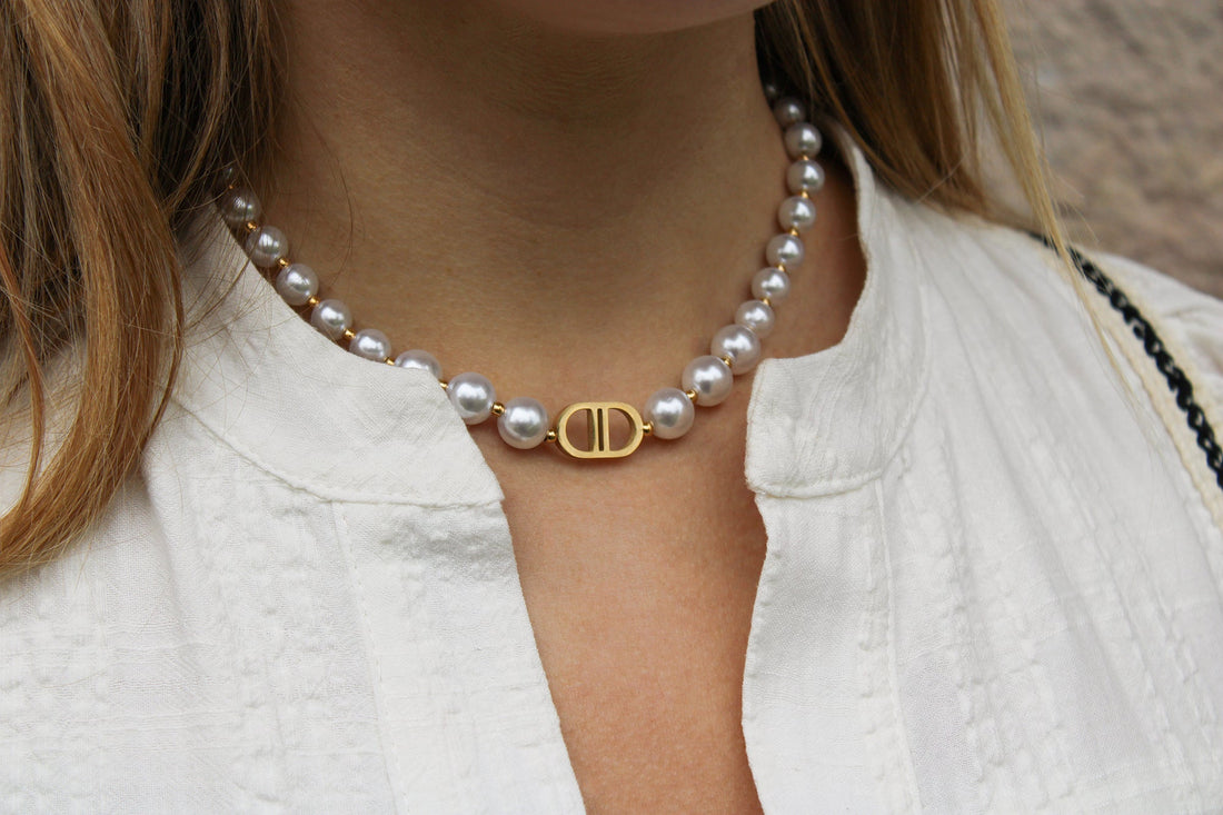Valentina | Collier en acier inoxydable et perles