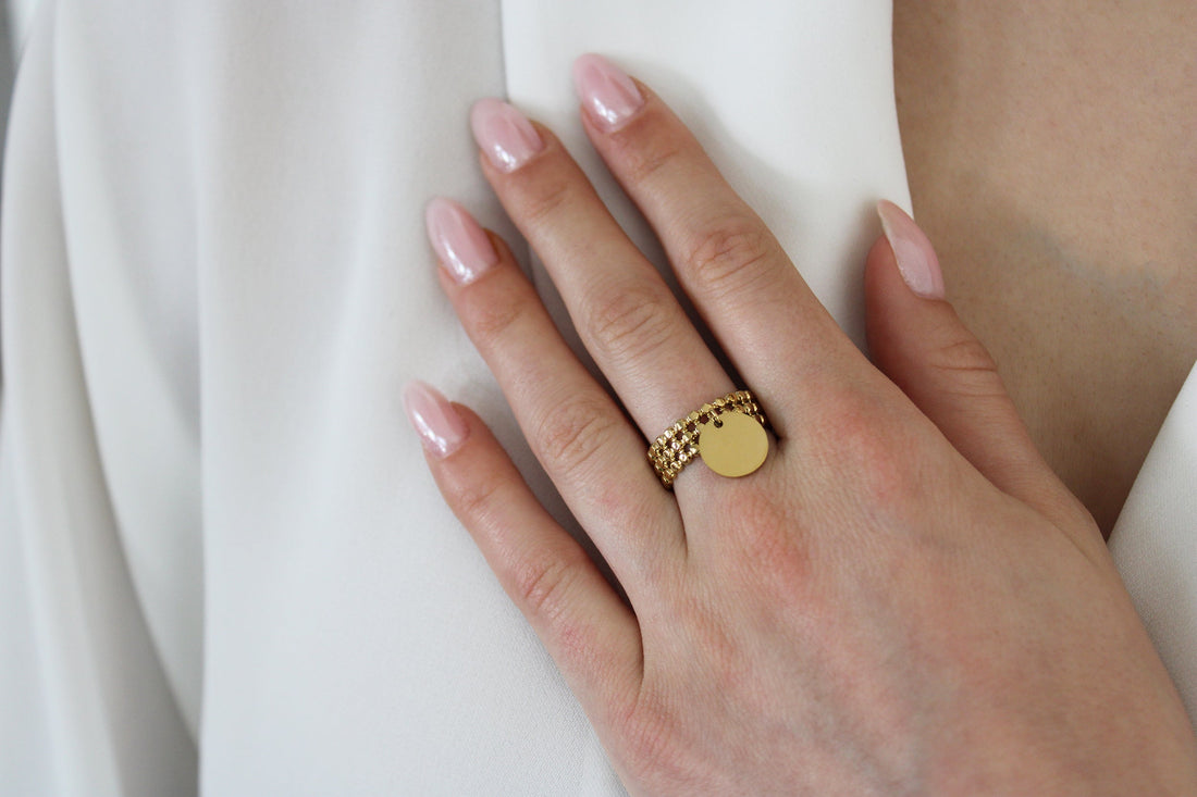 Zoé | Bague breloque en acier inoxydable